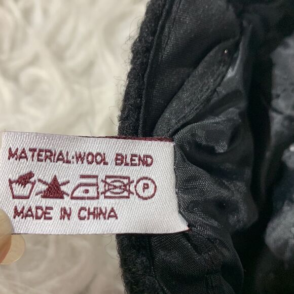 DAHLIA newsboy hat flower details wool blend lined elastic back women’s - Picture 9 of 10